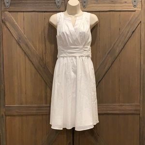 beautiful WHBM white fit and flare cotton dress, 0